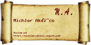 Michler Akács névjegykártya